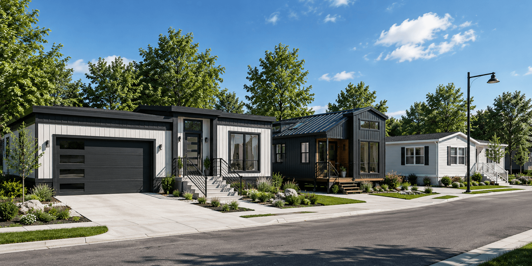 A modern manufactured home community